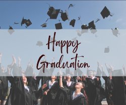 Graduation Caps in the Air